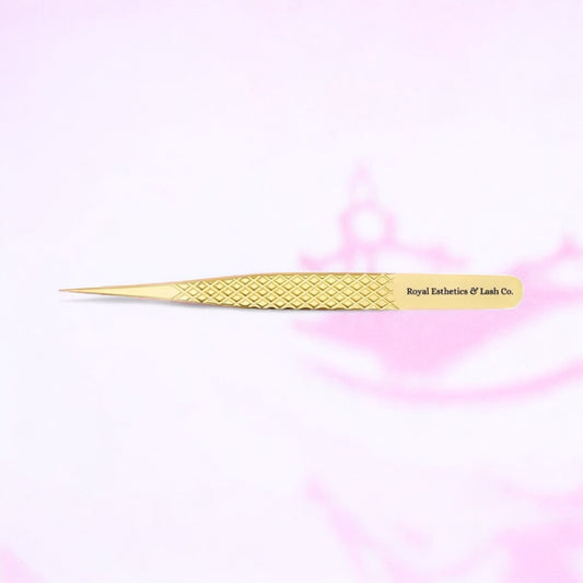 Fiber Tip Lash Extension Royalty Straight Tweezers GD-01