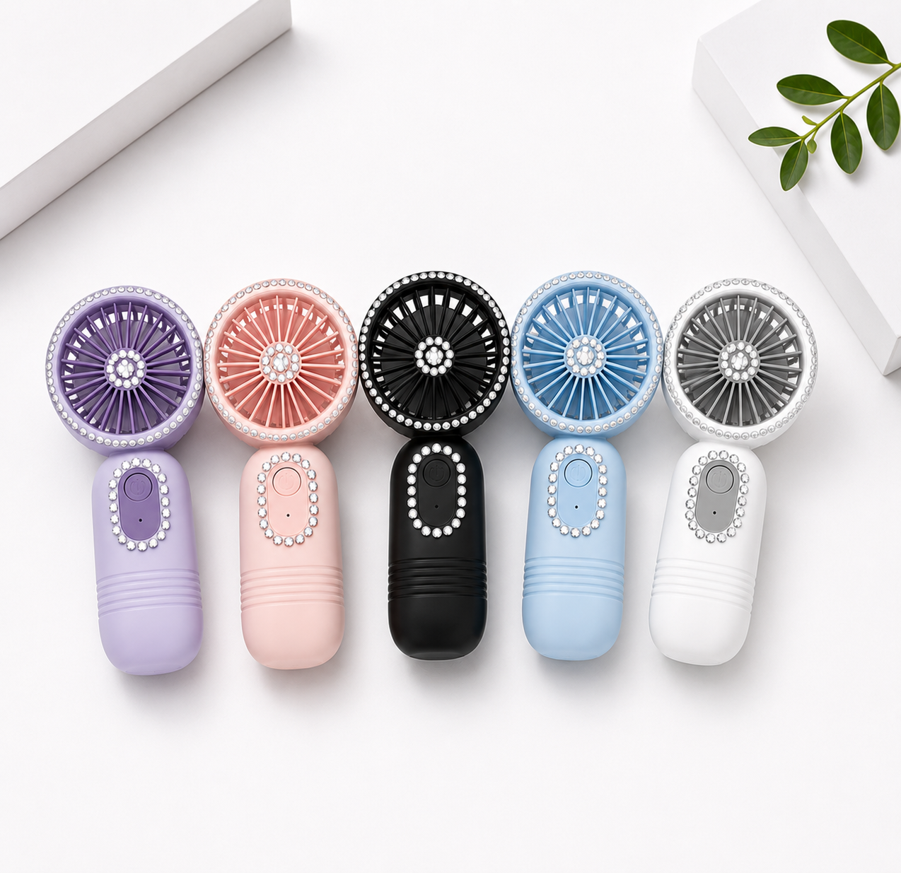 Royal Mini Portable Blinged Lash Fan | Rechargeable USB Lash Extension Fan