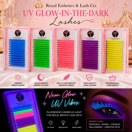 Royal Glow in the Dark Lash Extensions | Neon Colored Lashes